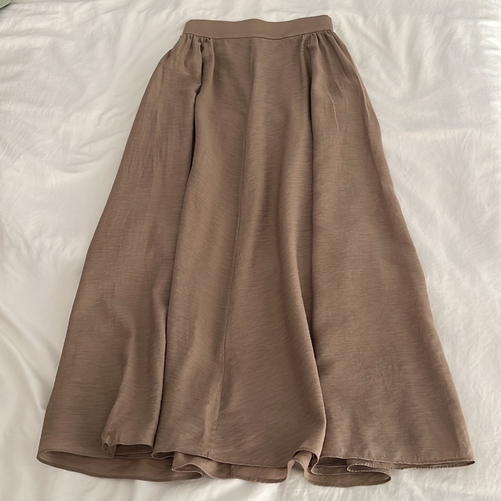COPY - Massimo Dutti midi linen blend a line skirt size 4